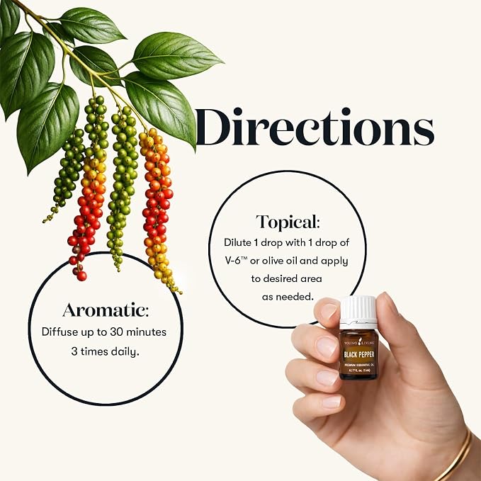 Oli Essenziali YOUNG LIVING - Black Pepper - 5ml - 33040 - Antioxidant Properties & Digestive Support