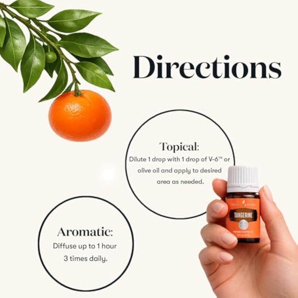 Oli Essenziali YOUNG LIVING - Mandarino (Tangerine) - 15ml - Sweet, Citrus Flavor, Provide Digestive, Lymphatic