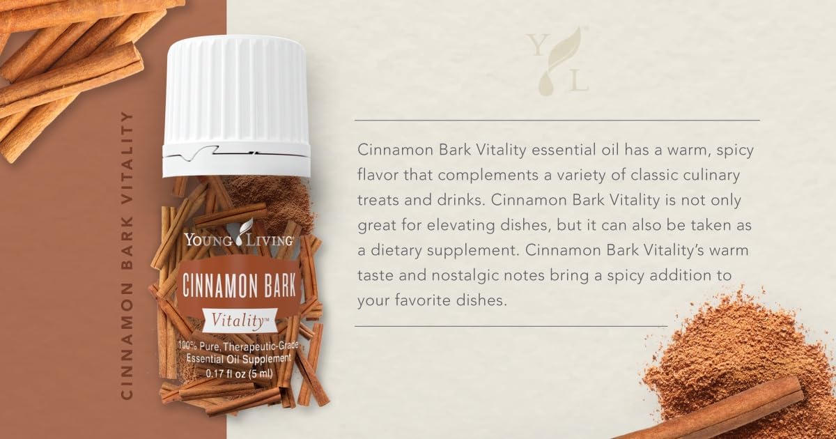 Oli Essenziali YOUNG LIVING - Cinnamon Bark+ 5ml - 558508 - Antioxidant Dietary Supplement Spicy Flavor Enhancer