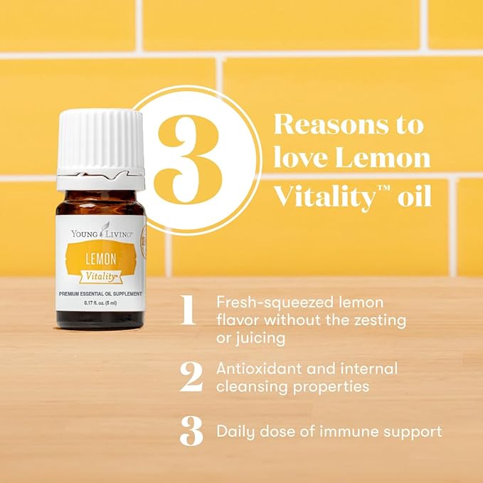 Young Living Essential Oils - Lemon (Limone) - 5ml - 562508 - Enhance Dishes & Beverages with Bright