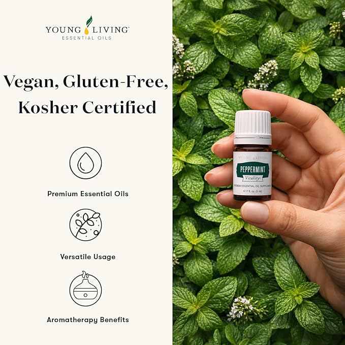 Young Living Essential Oils - Peppermint+ (Menta piperita) - 5ml - 562808 - Fresh Minty Aroma and Cooling Sensation