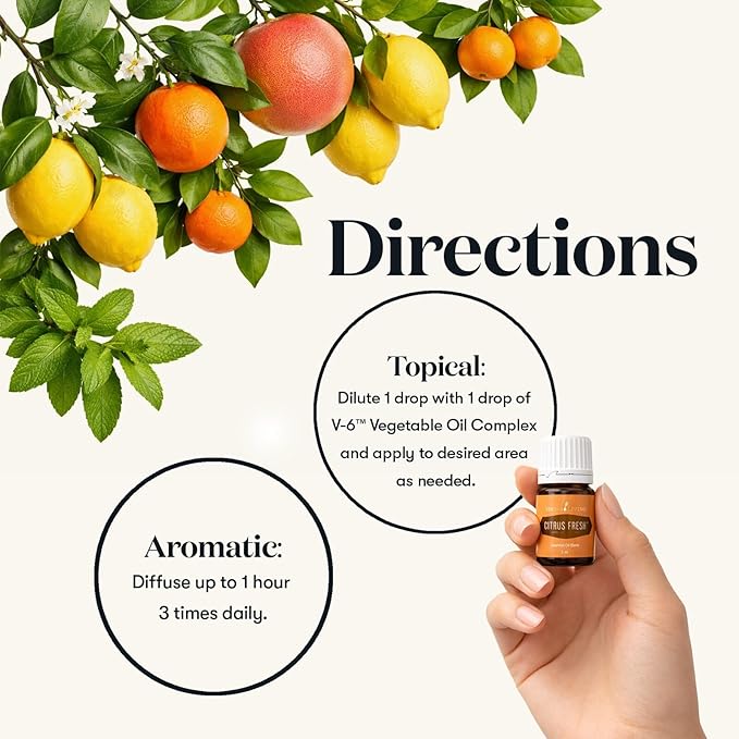 Oli Essenziali YOUNG LIVING - Young Living Citrus Fresh - 15ml - 32058 - Aroma with Orange, Grapefruit, Mandarin, Lemon