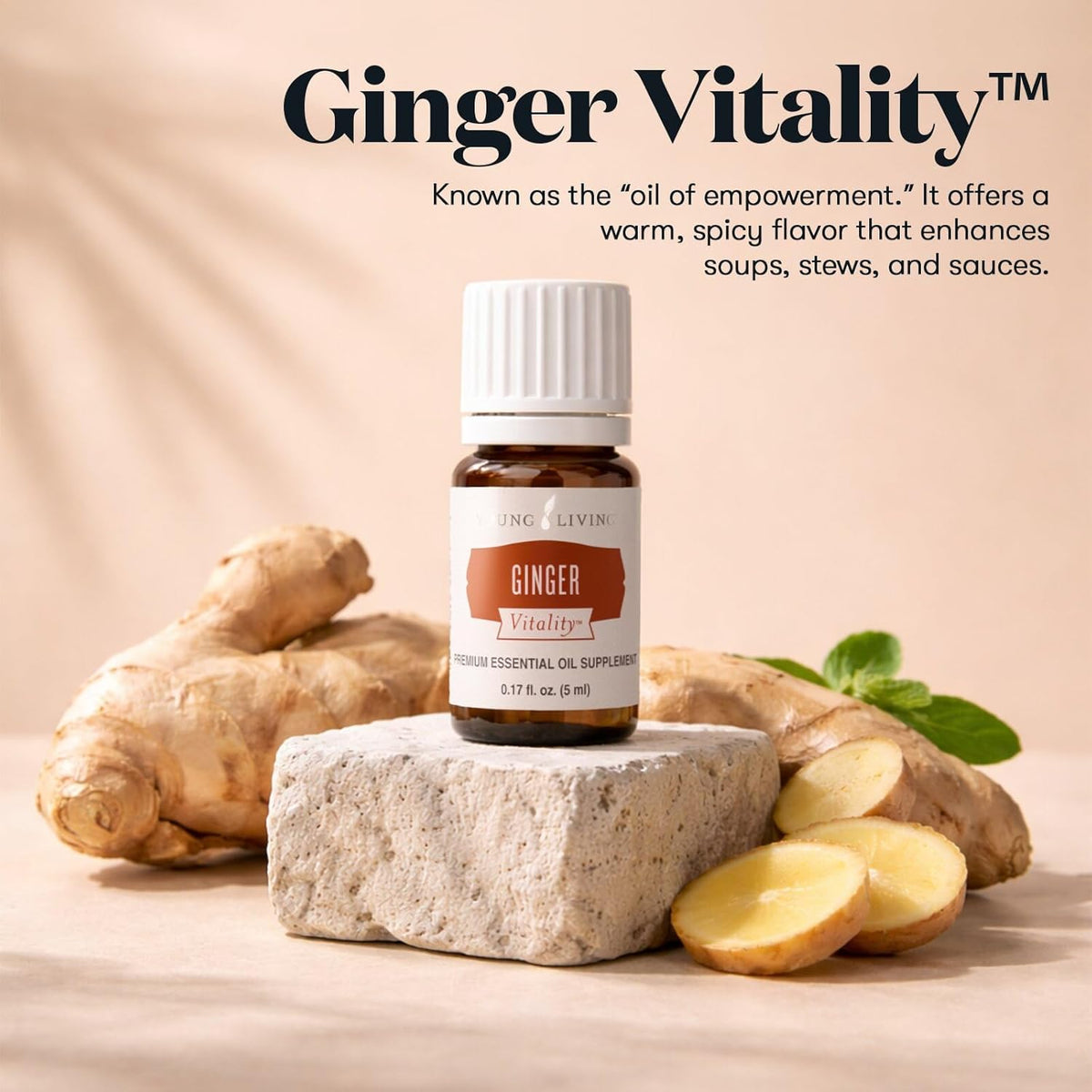 Young Living Essential Oils - Ginger+ (Zenzero+) - 5ml - Natural Flavor Enhancer for Cooking, Relaxation & Wellness
