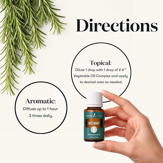 Oli Essenziali YOUNG LIVING - Rosmarino (Rosemary) - 15ml - 32048 - Supports Cognitive Clarity & Relaxation