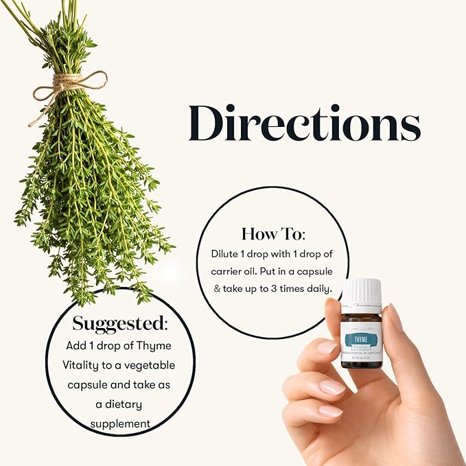 Oli Essenziali YOUNG LIVING - Timo+ (Thyme+) - 5ml - 559708 - Essential Oil for Recipes, Seasonings