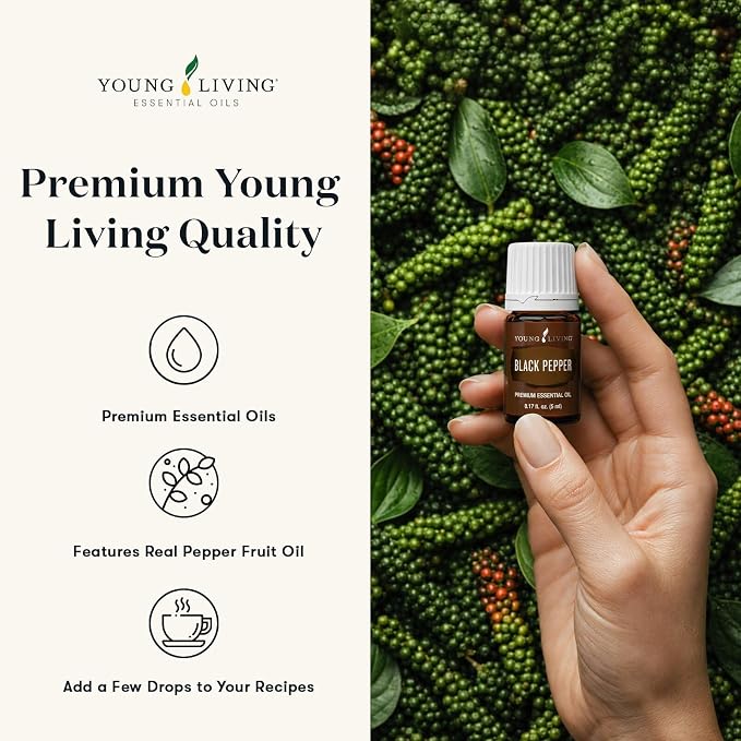 Oli Essenziali YOUNG LIVING - Black Pepper - 5ml - 33040 - Antioxidant Properties & Digestive Support