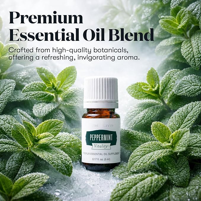 Young Living Essential Oils - Peppermint+ (Menta piperita) - 5ml - 562808 - Fresh Minty Aroma and Cooling Sensation