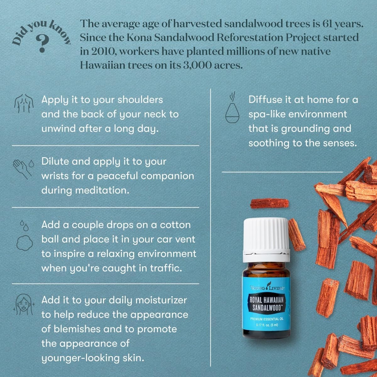Young Living Essential Oils - Royal Hawaiian Sandalwo (Sandalo) - 5ml - 33349